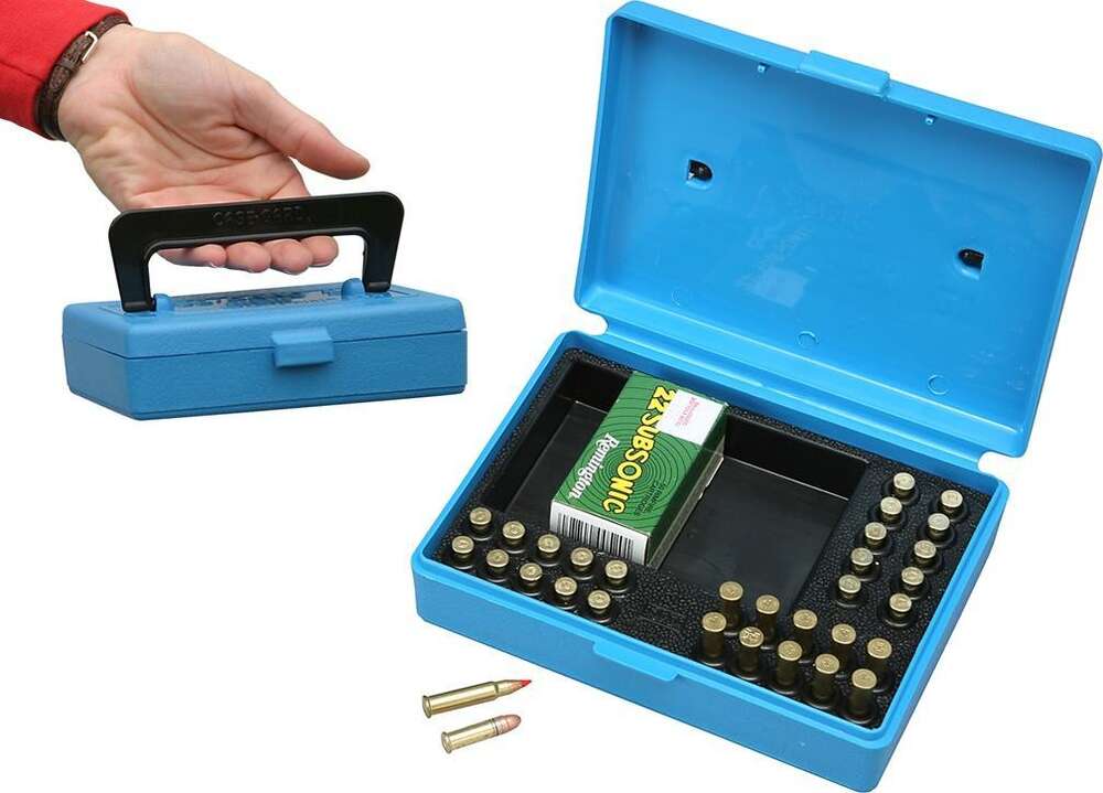 Misc. Accessories MTM Case Gard Ready Series MTM AMMO BOX 30 RD 22 LONG RIFLE RIMFIRE MATCH BLUE